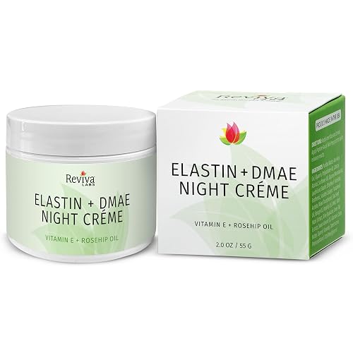Reviva Labs Elastin and DMAE Cream - Firming Night Cream for Face, Neck, and Throat Area - Facial Moisturizer for Women, Tightening and Lifting Cream