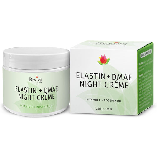 Reviva Labs Elastin and DMAE Cream - Firming Night Cream for Face, Neck, and Throat Area - Facial Moisturizer for Women, Tightening and Lifting Cream Beauty & Personal Care Reviva Labs