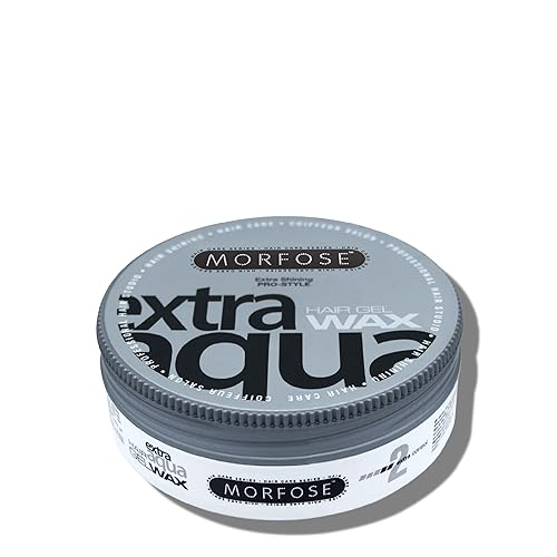 Morfose Extra Aqua Hair Gel Wax with Shiny and Flexible Level 2 Hold, Manage Flyaways, Braids, and Curls, Professional Hair Styling for Women and Men