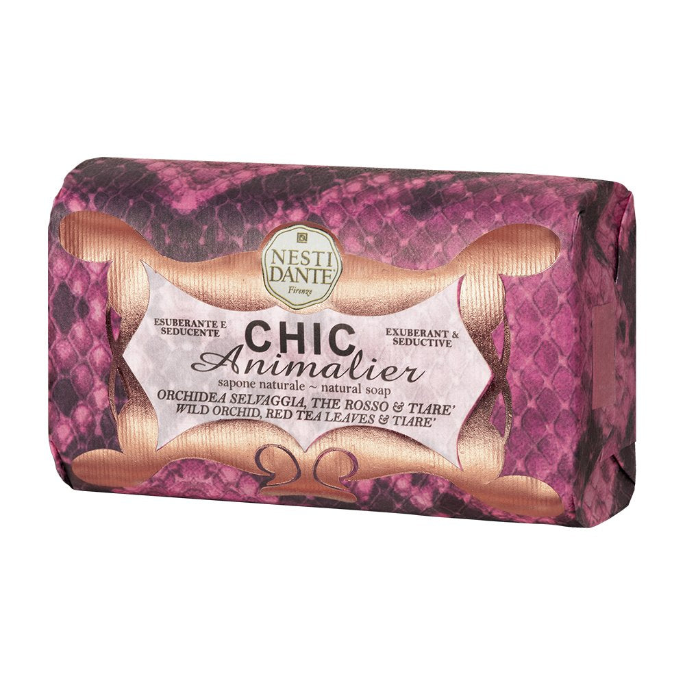 Nesti Dante Nesti dante chic animalier natural soap - wild orchid, red tea leaves and tiare, 8.8oz, 8.8 Ounce