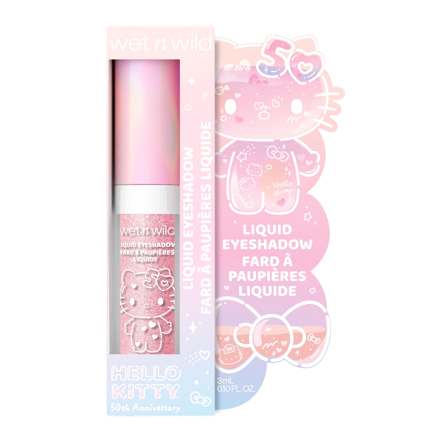 wet n wild Hello Kitty Liquid Eyeshadow, Smooth, Blendable, Shimmery Matte Bubblegum Pink Shade, Cruelty-Free & Vegan - Cheers!