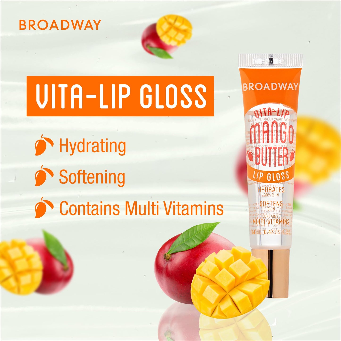 Ruby Kisses Broadway Vita-Lip Clear Lip Gloss (3 Pack Mango Butter, Rosehip, Coconut Oil), Ultra-Hydrating & Soothing Formula with Vitamin Oils Beauty and Personal Care Ruby Kisses