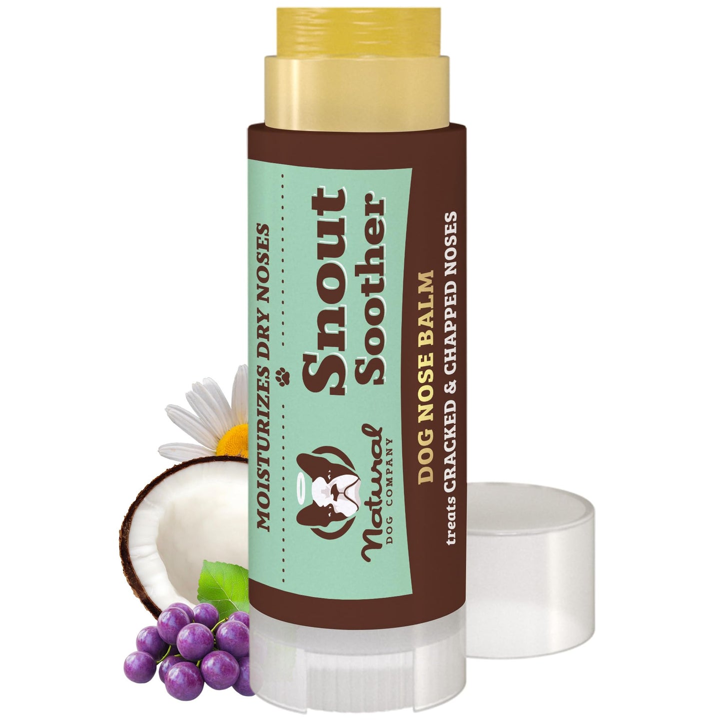 Natural Dog Company Snout Soother Nose Balm – Lick-Safe Wax & Cream for Dry, Cracked Dog Noses, Moisturizes with Shea Butter & Coconut Oil, Made in USA, 0.15 oz Stick