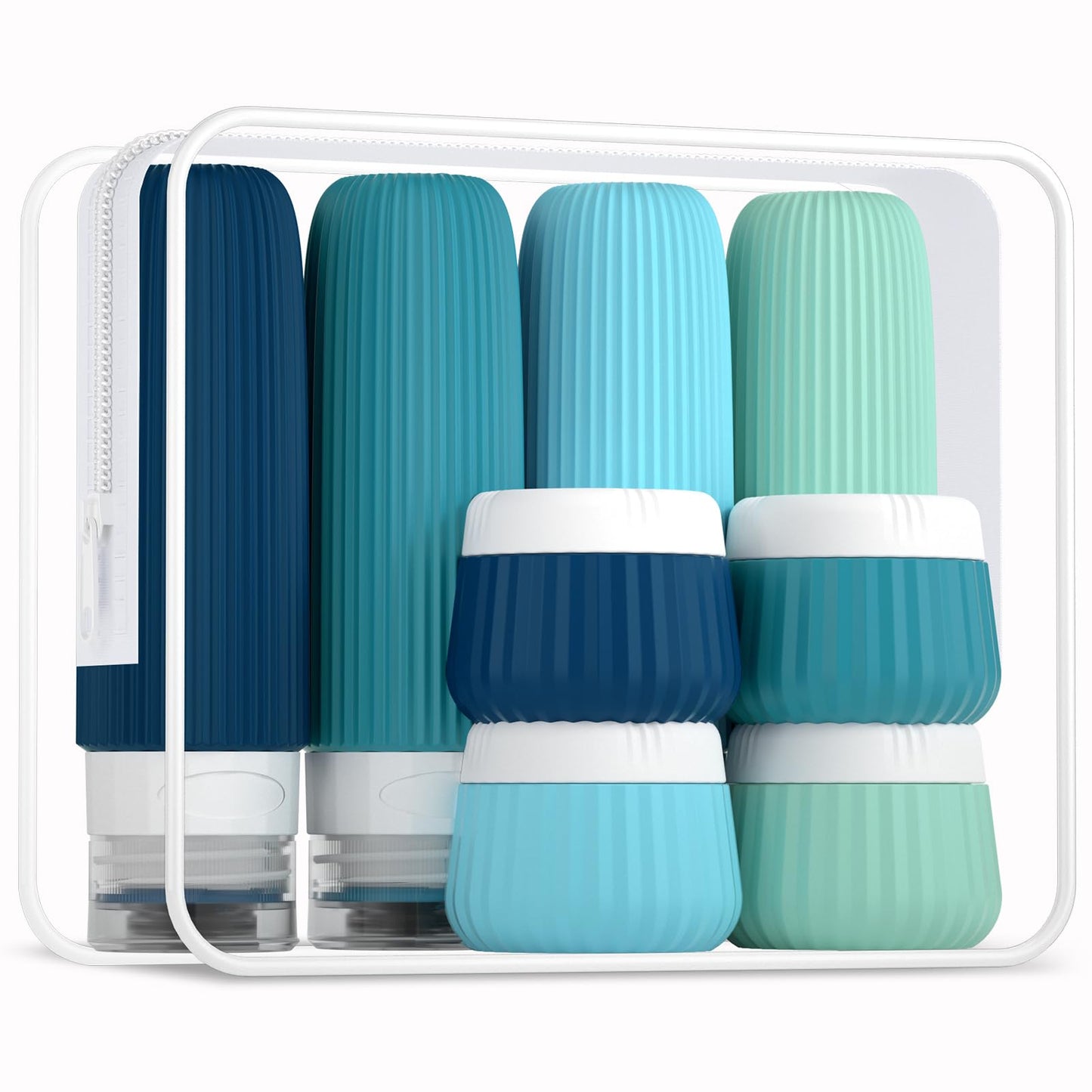 Mrsdry Travel Bottles for Toiletries 8 Pack, Tsa Approved Travel Size Toiletries 3 oz, Containers for Toiletries, with Clear Bag, Leak Proof Silicone Beauty and Personal Care Mrsdry Default Title