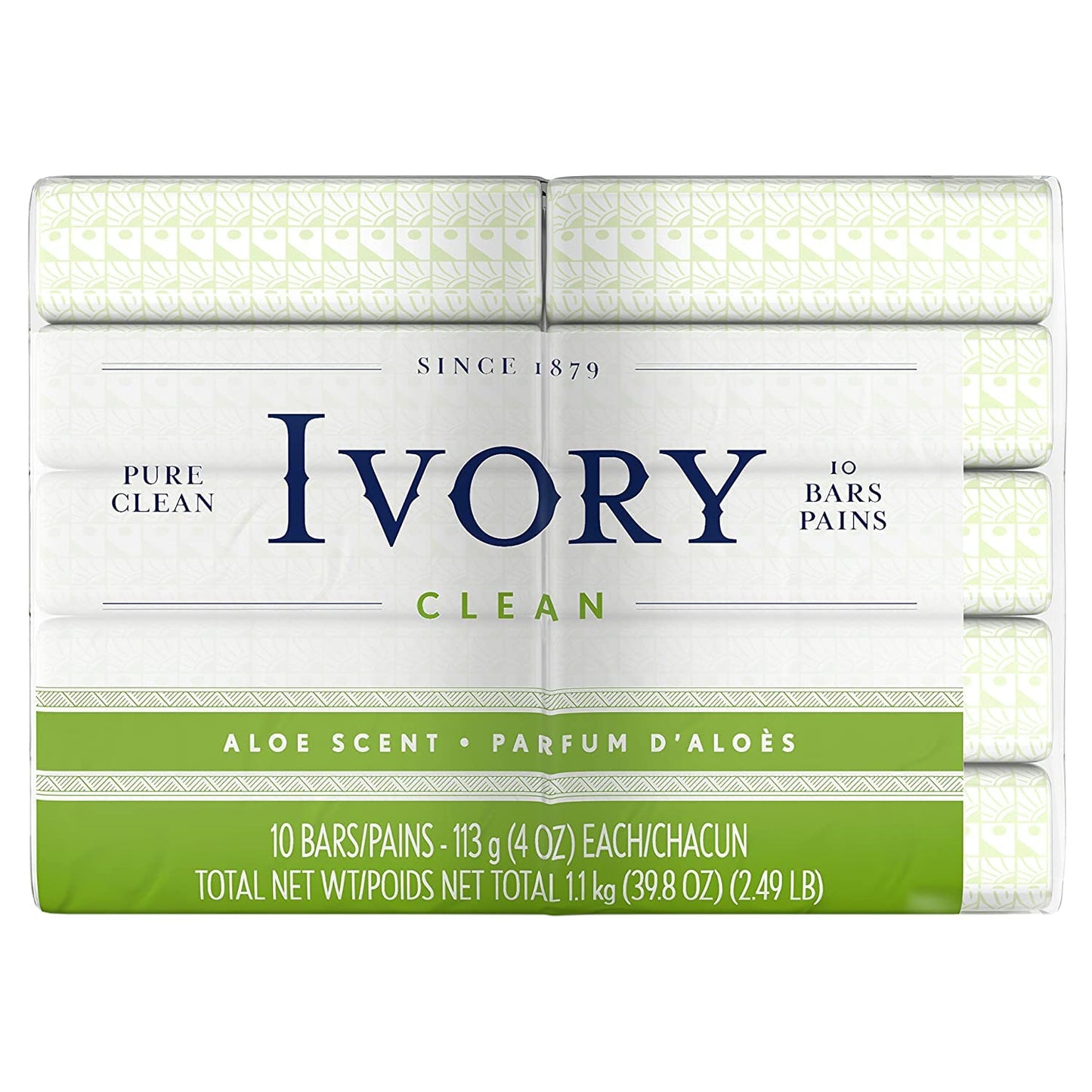 Ivory Bar Soap, Bath Size, Aloe 10 ea (Pack of 4)