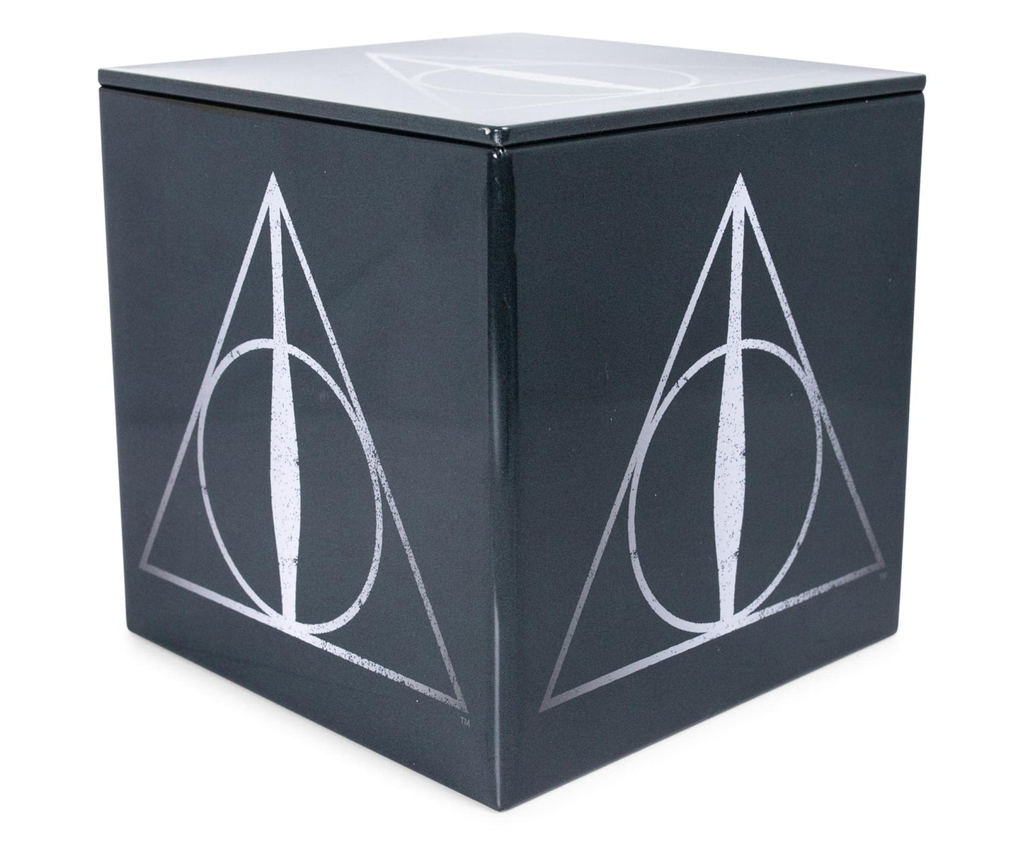 Harry Potter Deathly Hallows 4-Inch Tin Storage Box Cube Organizer with Lid | Basket Container, Cubby Cube Closet Organizer, Home Decor Playroom…