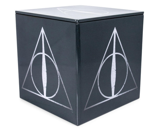 Harry Potter Deathly Hallows 4-Inch Tin Storage Box Cube Organizer with Lid | Basket Container, Cubby Cube Closet Organizer, Home Decor Playroom…