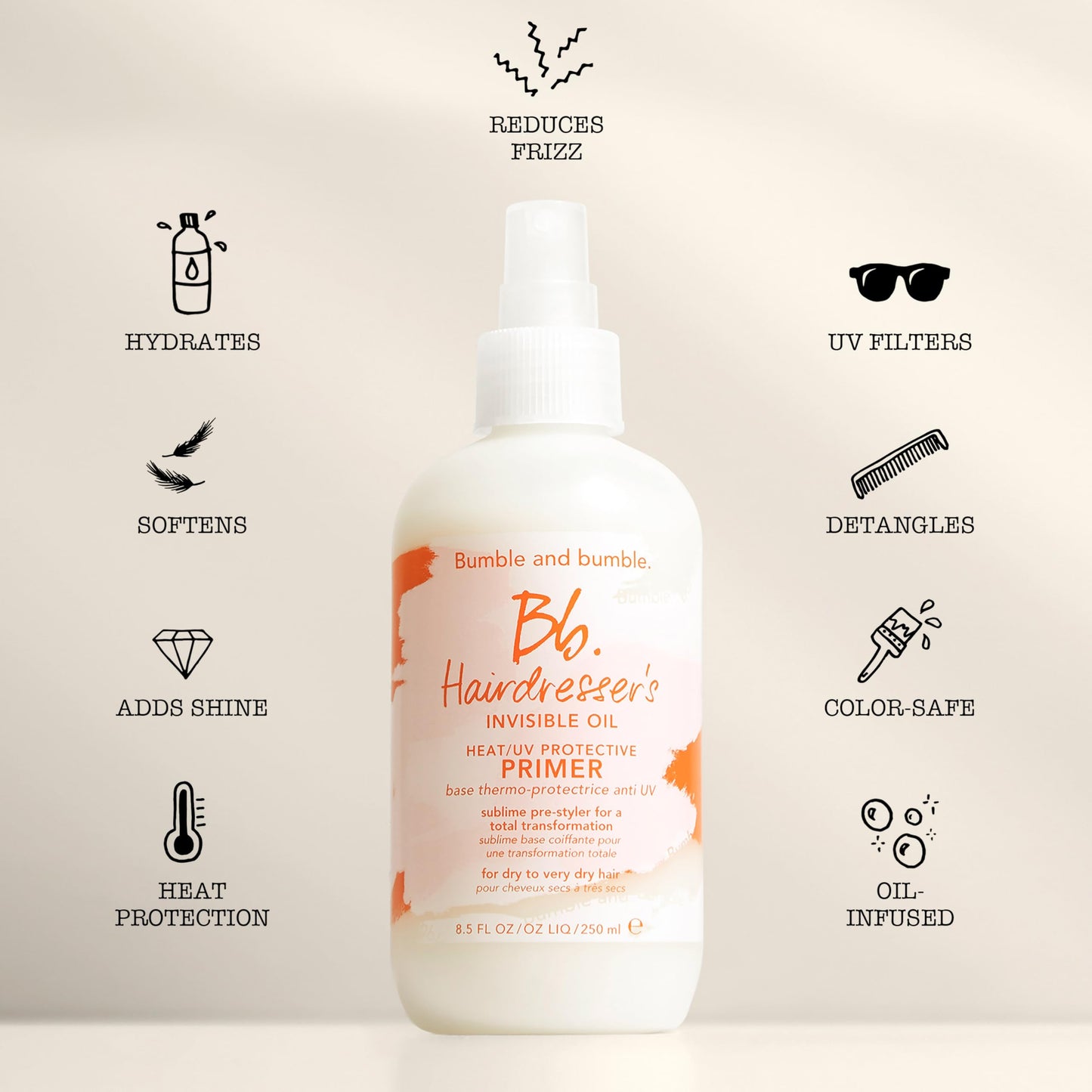Bumble and bumble. Hairdresser's Invisible Oil Travel-Size Hair Set for Hydration + Frizz Reduction | Shampoo, Conditioner + Hair Primer | 3-Piece Set