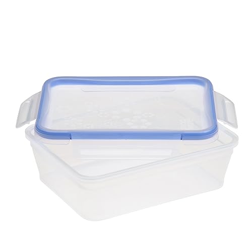Snapware Total Solution 8.5-Cup Plastic Food Storage Container with Lid, 8.5-Cup Rectangular Meal Prep Container, Non-Toxic, BPA-Free Lid with 4…