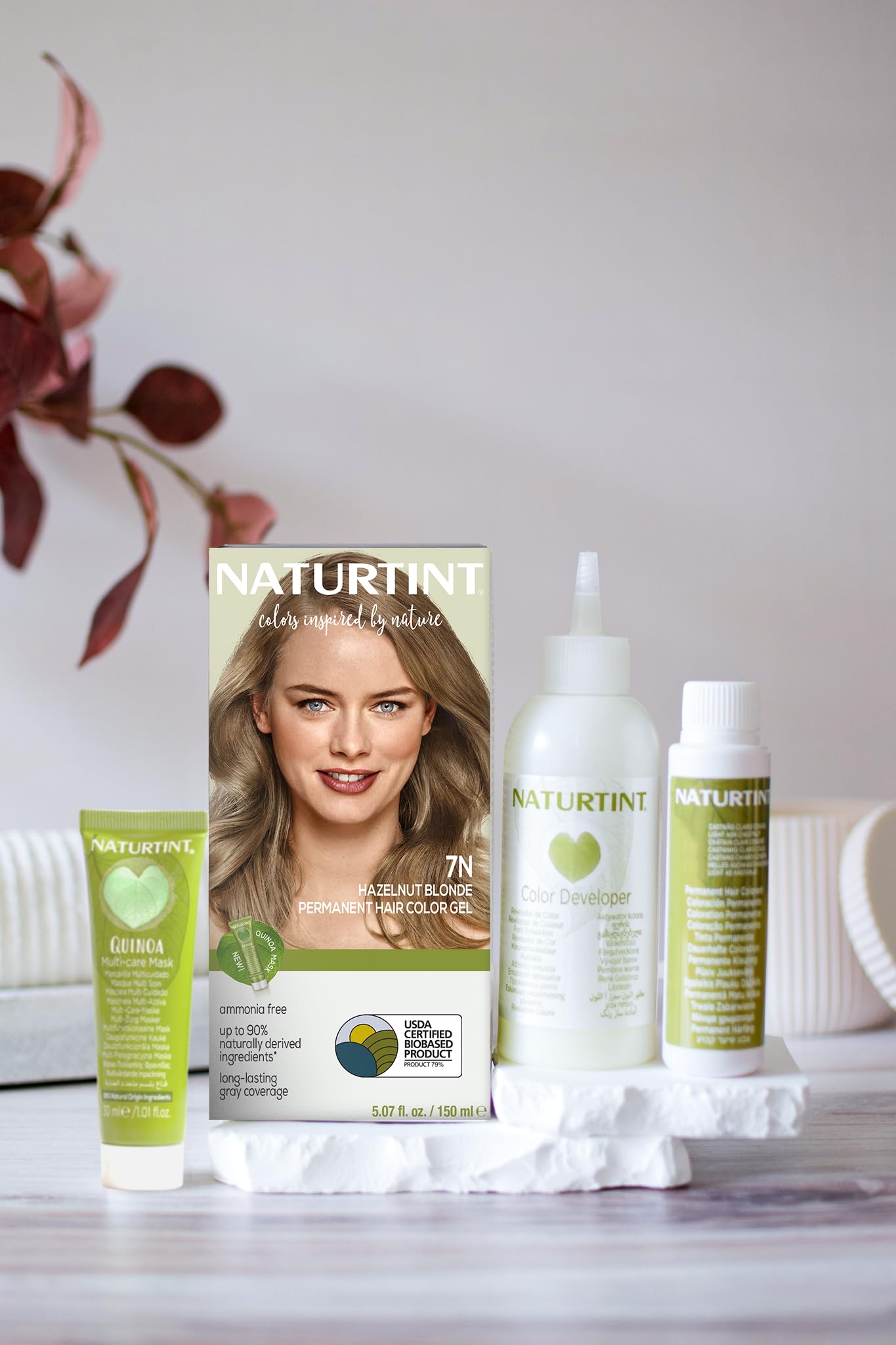 Naturtint 7N Hazelnut Blonde Permanent Hair Color (Pack of 1), Ammonia Free, Vegan, Cruelty Free, up to 100% Gray Coverage, Long Lasting Results