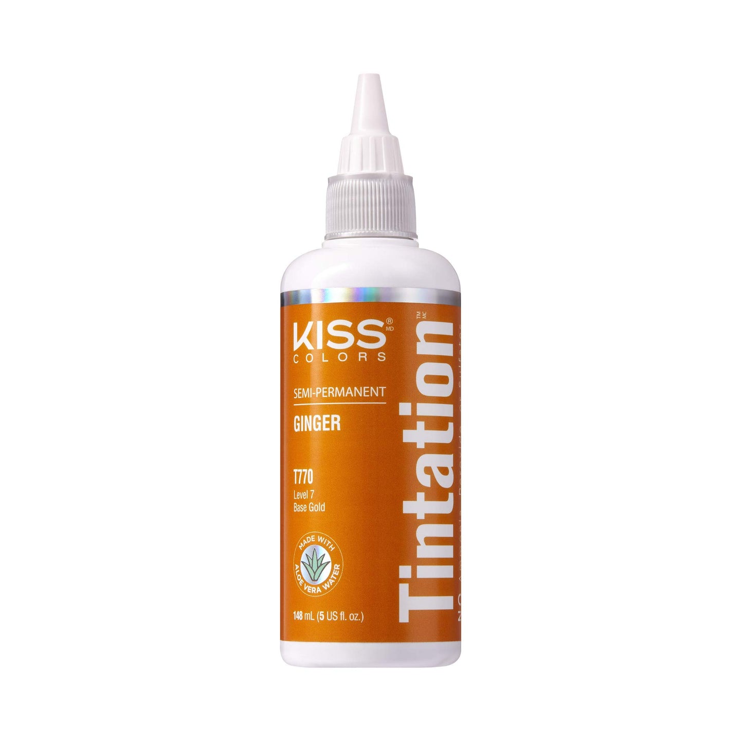 Red by Kiss Tintation Semi-Permanent Hair Color, Aloe Vera Water Based, Argan Oil, Olive Oil, Collagen & Keratin, Long-Lasting Color Dye (Ginger, 5 Fl