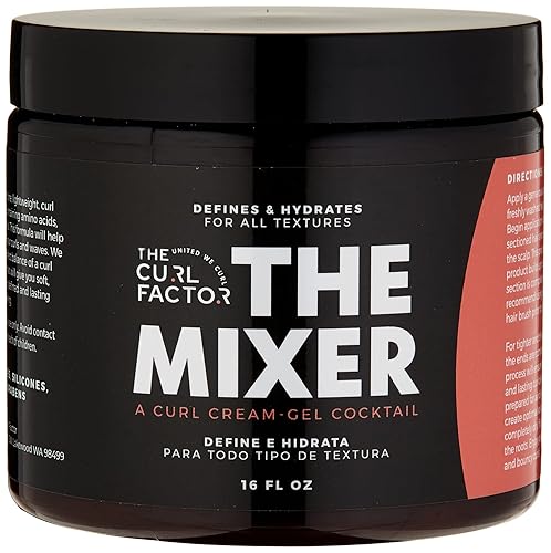 The Curl Factor presents The Mixer, a 16 oz all in one, lightweight, curl cream gel cocktail that will give you soft, shiny and bouncy curls every