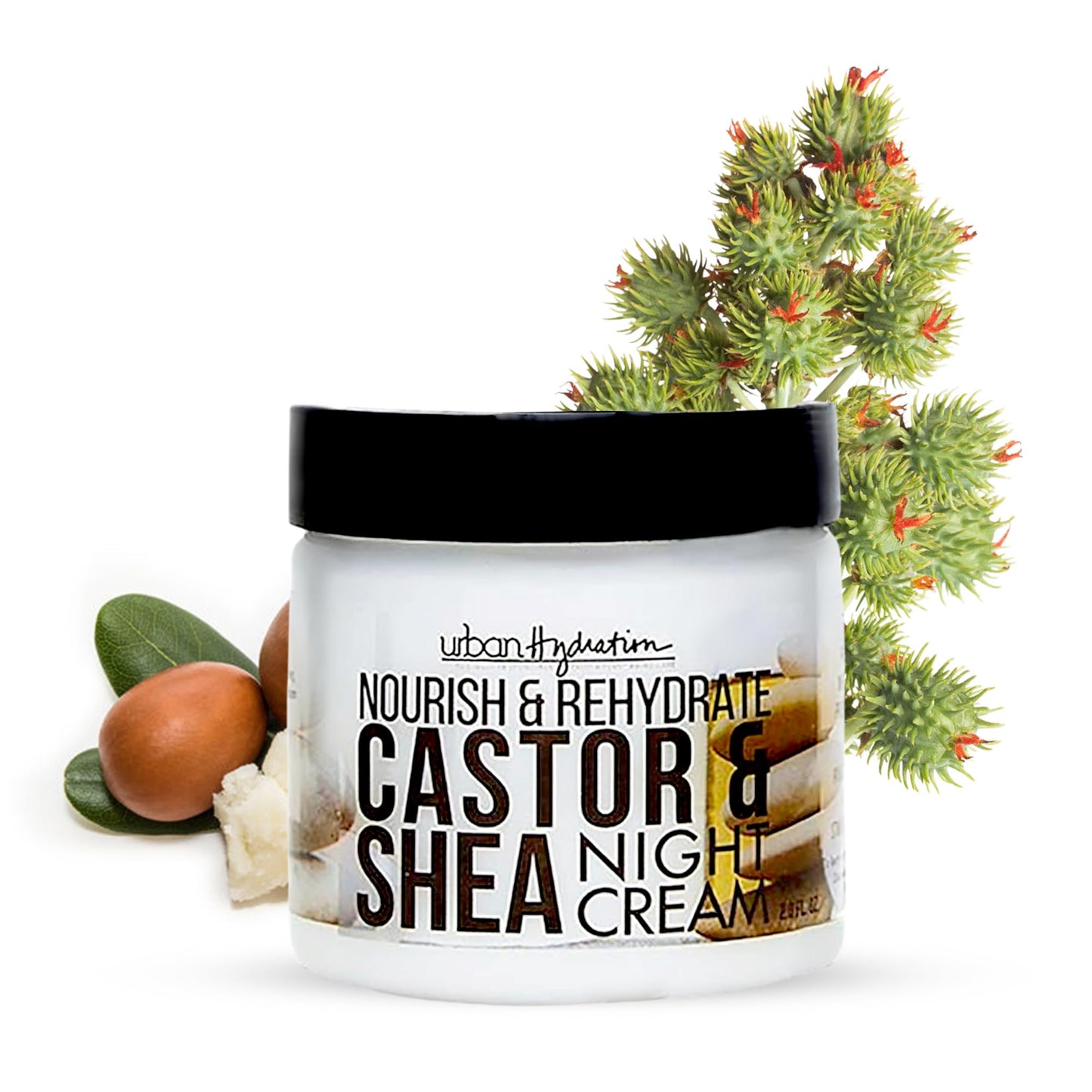 Urban Hydration Nourish and Rehydrate Castor and Shea Night Cream | Helps with Acne, Detoxes, Refreshes and Smooths Skin Overnight, Anti-Aging