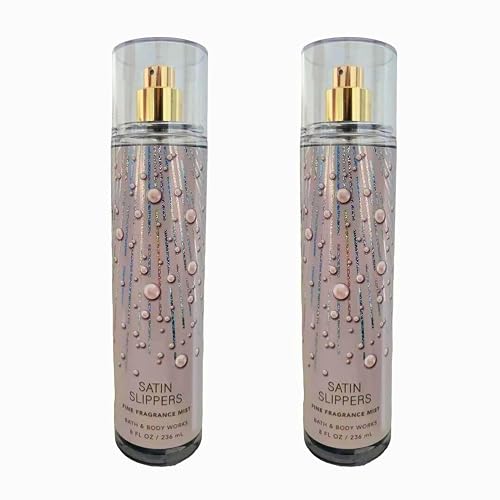 Bath & Body Works Fine Fragrance Mist, Set of 2 Bottles, 8oz Per Bottle (Satin Slippers)