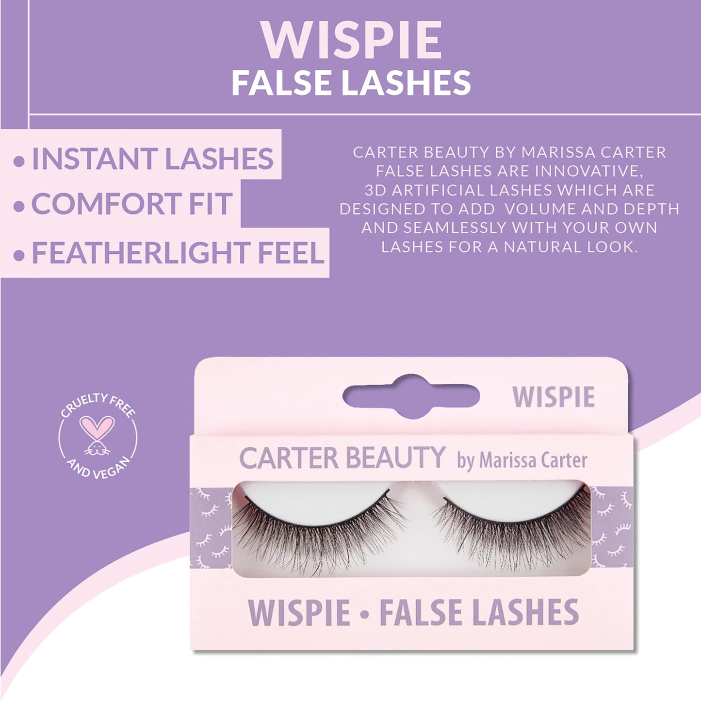 Carter Beauty On The Lash - 3D Artificial Eyelashes - Adds Volume And Depth - Adds A Touch Of Elegance - Feather Weight - Creates A Sophisticated Look