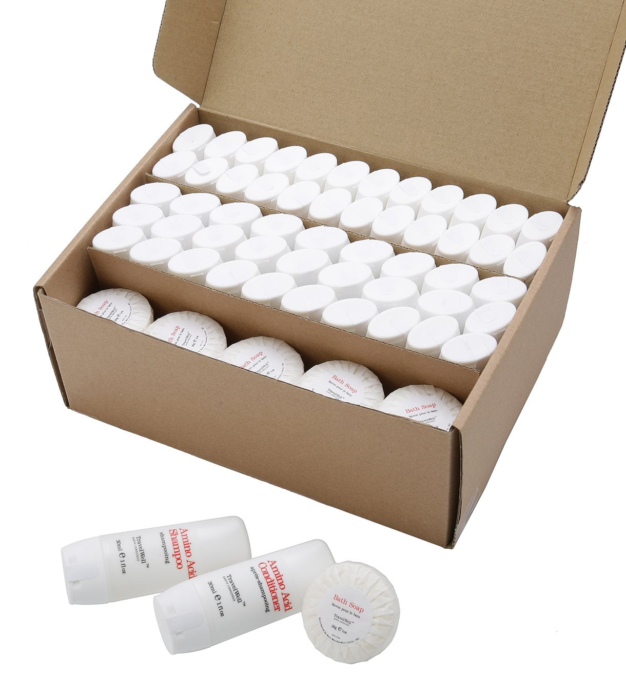 Travel Well Mini Shampoo & Conditioner Set - Amino Acid Travel Shampoo & Conditioner - Paraben-Free Mini Soap Bars Guest Bathroom Toiletries - 25