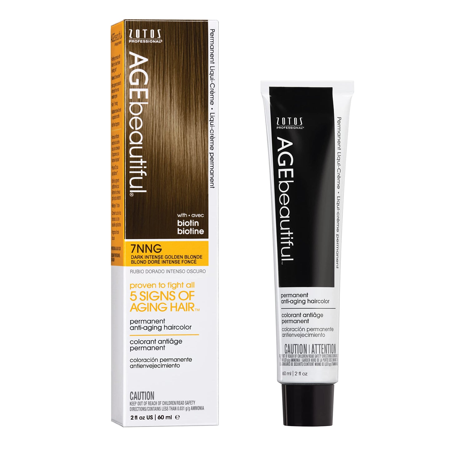 AGE beautiful Permanent Hair Color Dye Liqui Creme | 100% Gray Coverage | Anti-Aging Haircolor | Biotin for Thicker, Fuller Hair | Professional Salon