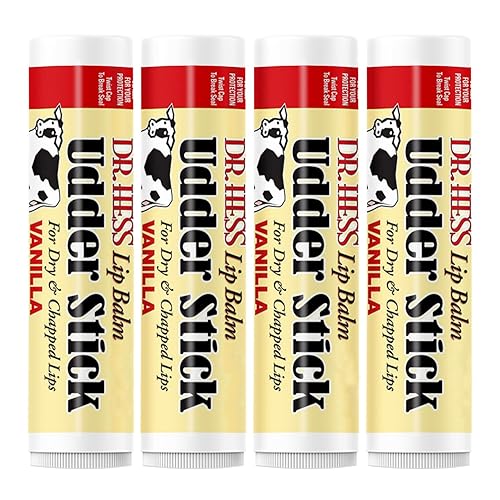 Dr. Hess Original Udder Stick SPF Lip Balm, Soothing Moisturizer Sun Screen Balm for Dry Lips with Jojoba, Beeswax & Shea Butter, Total Lip Care
