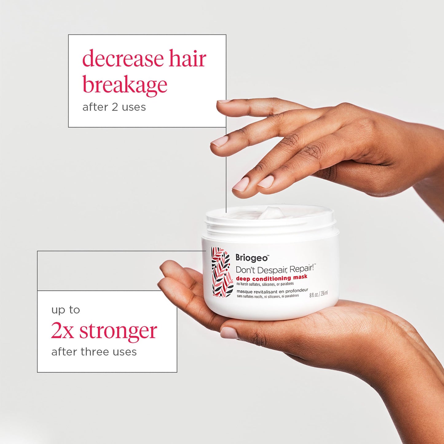 Briogeo Don't Despair, Repair! Deep Conditioning Mask | Protein + Moisture Balance Conditioner for Dry, Damaged, Color-Treated Strands | Vegan
