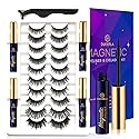 DUOERLA Magnetic Eyelashes Magnetic Lashes Natural Looking - 4 Tubes of Magnetic Liner - Upgraded Long Lasting,Reusable,Lightweight, Waterproof