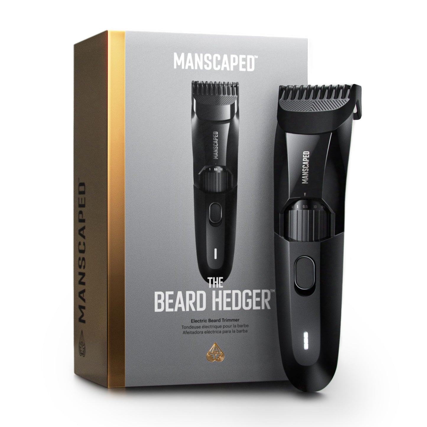 MANSCAPED® The Beard Hedger® Men's Premium Beard Trimmer, 20 Length Adjustable Blade Wheel, Stainless Steel T-Blade for Precision Facial Hair Beauty and Personal Care MANSCAPED