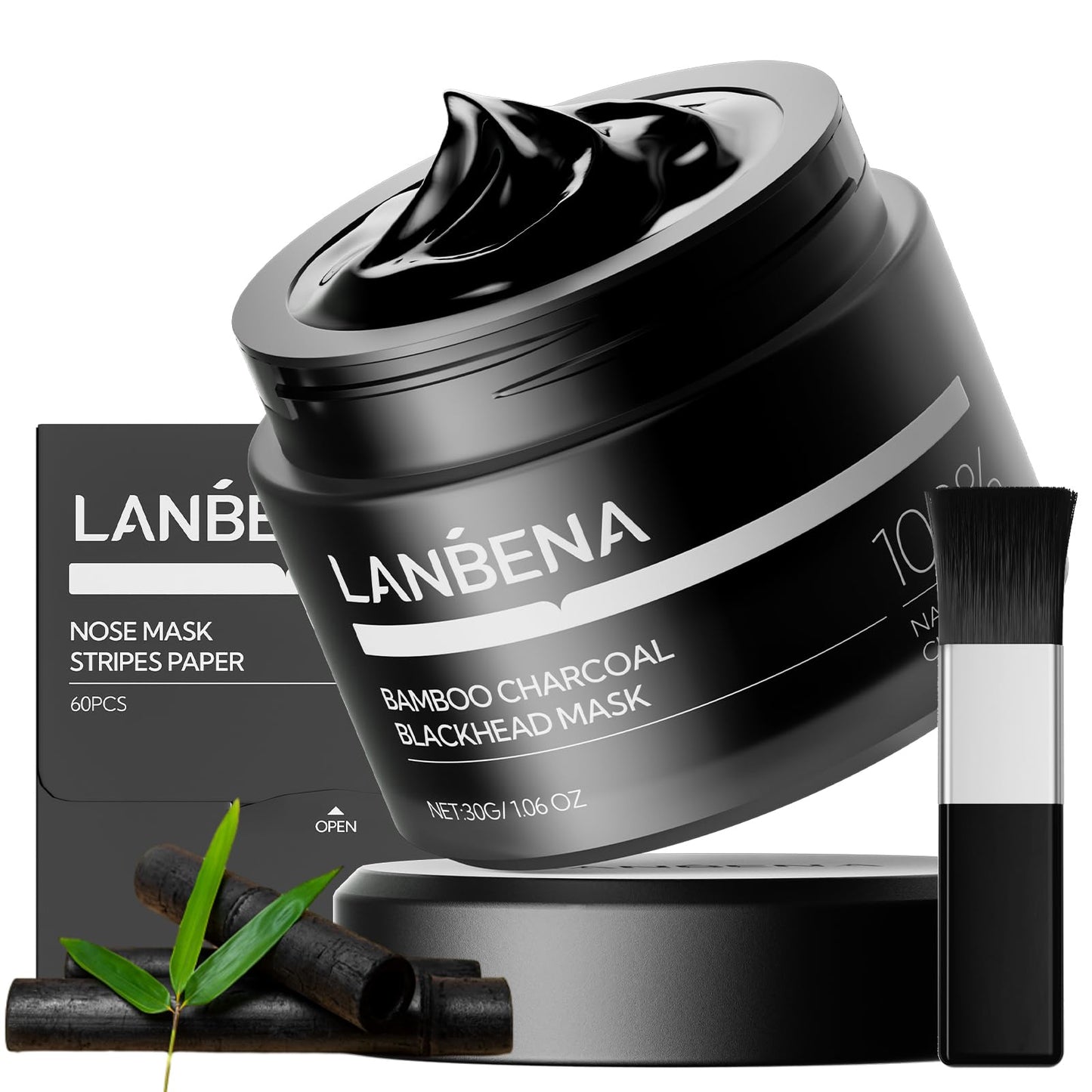 LANBENA Upgraded 2.0 Bamboo Charcoal Blackhead Remover Mask - 60 Nose Strips, Peel off & Purify Pores, Deep Cleanse for All Skin Types Beauty and Personal Care LANBENA Default Title