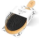 Detangler Bristle Bamboo Hair Brush - For Women, Men, and Kids, Versatile for Wet or Dry Hair, Use With Hair Products