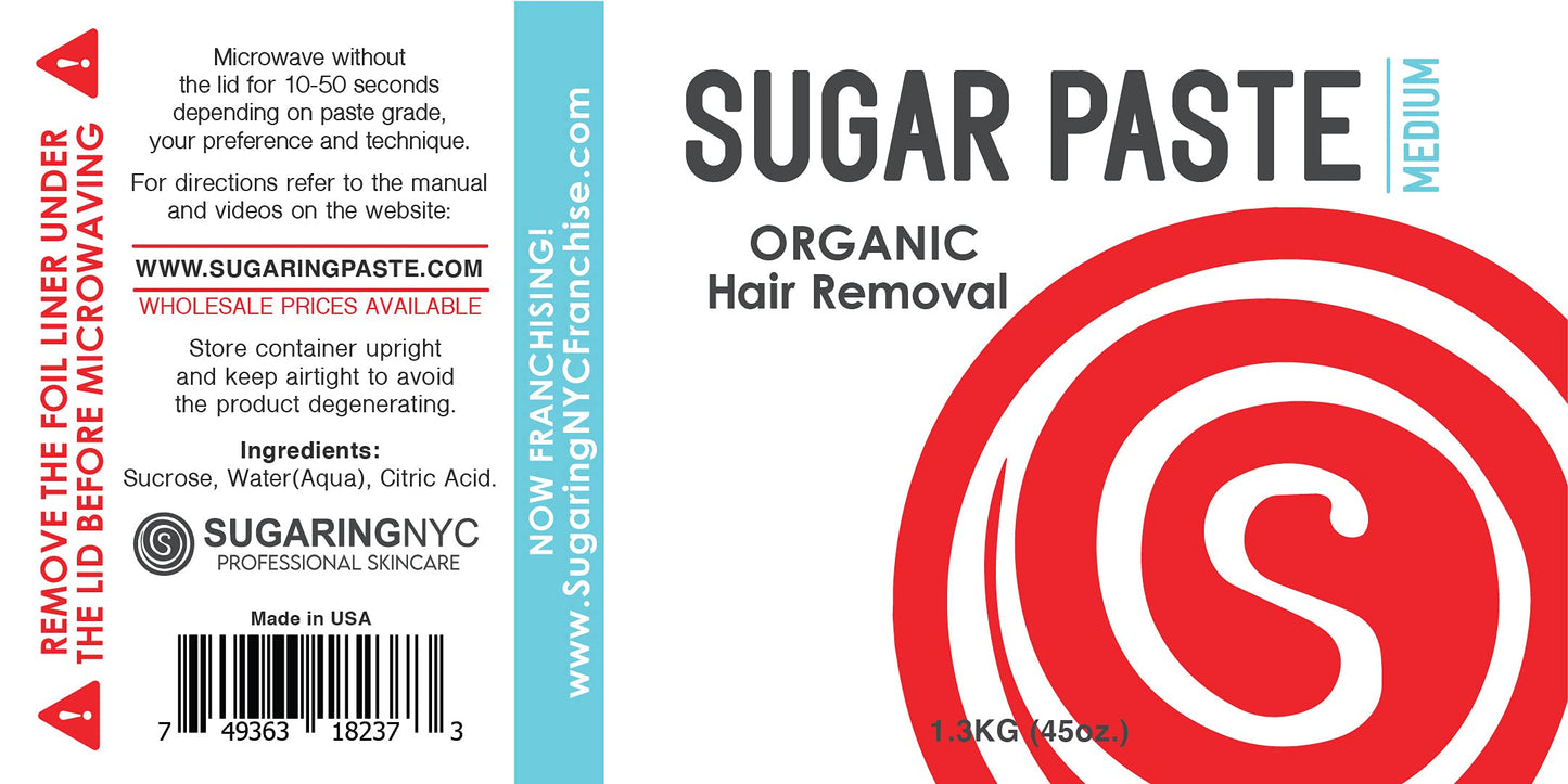 Sugaring NYC Brazilian Bikini Sugaring Paste - Medium, 45 Fl Oz, For Various Hair Types, Unisex, Hair Removal Paste Beauty and Personal Care Sugaring NYC