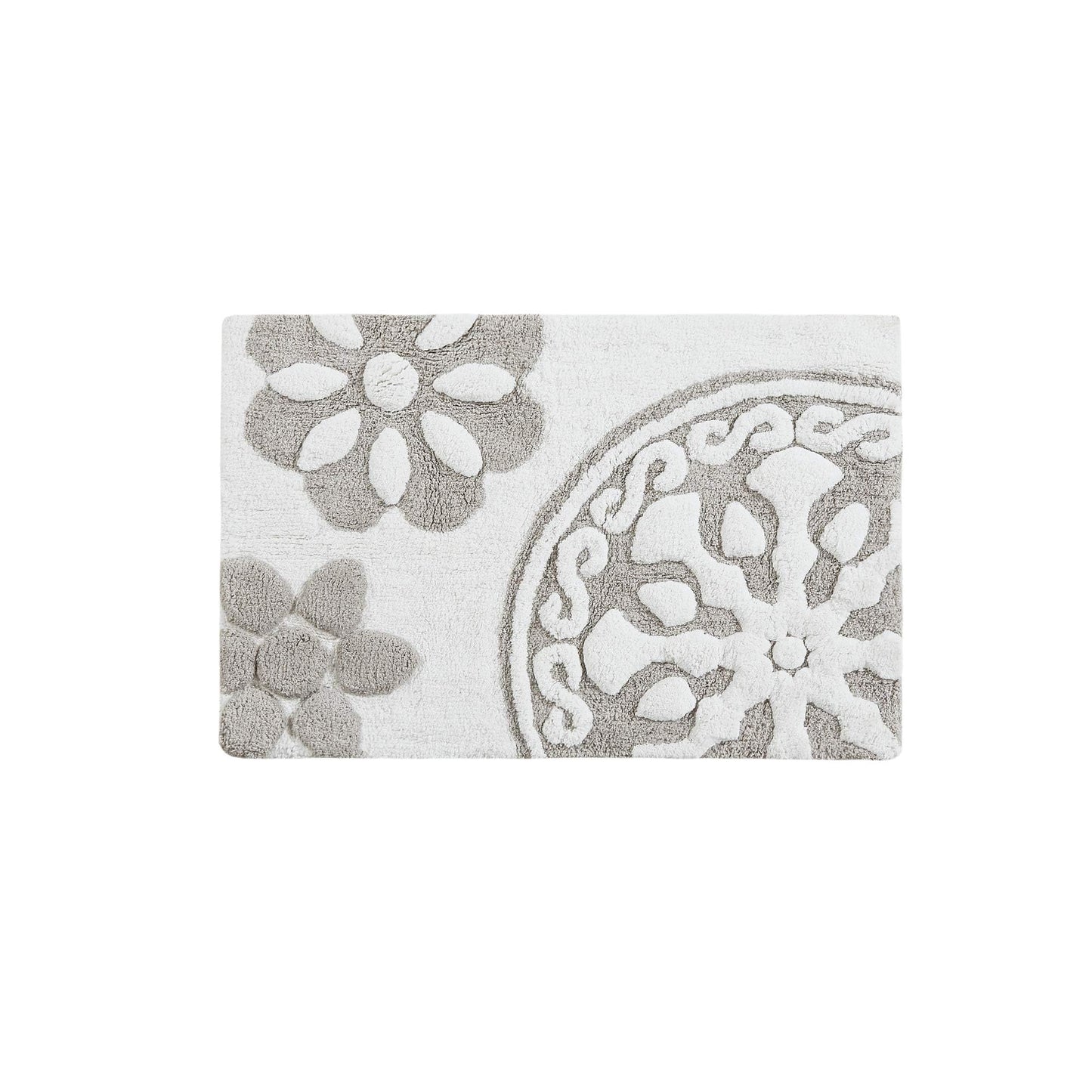 Madison Park Casablanca 100% Cotton Tufted Bathroom Rugs Luxurious Plush Medallion Floral Pattern Bath Mat Absorbent, Quick Dry, Spa Design Shower…
