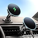 BHHB for Magsafe Car Mount Charger, [2025 Upgrade] 15W 2in1 Magnetic Wireless Car Charger, fits for Magsafe Car Charger, Vent/Dashboard Phone Holder…
