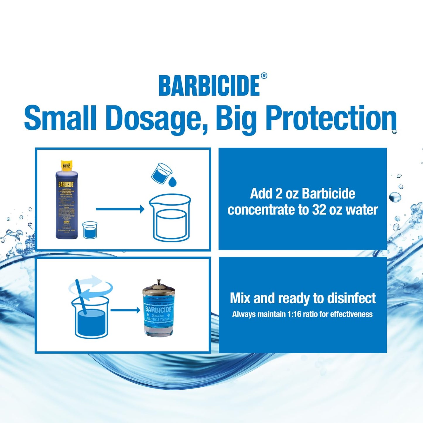 BARBICIDE Disinfecting Jar - Durable Glass Immersion Container with Stainless Steel Lid and Tray - Professional Salon, Spa & Barber Tool Sanitizer