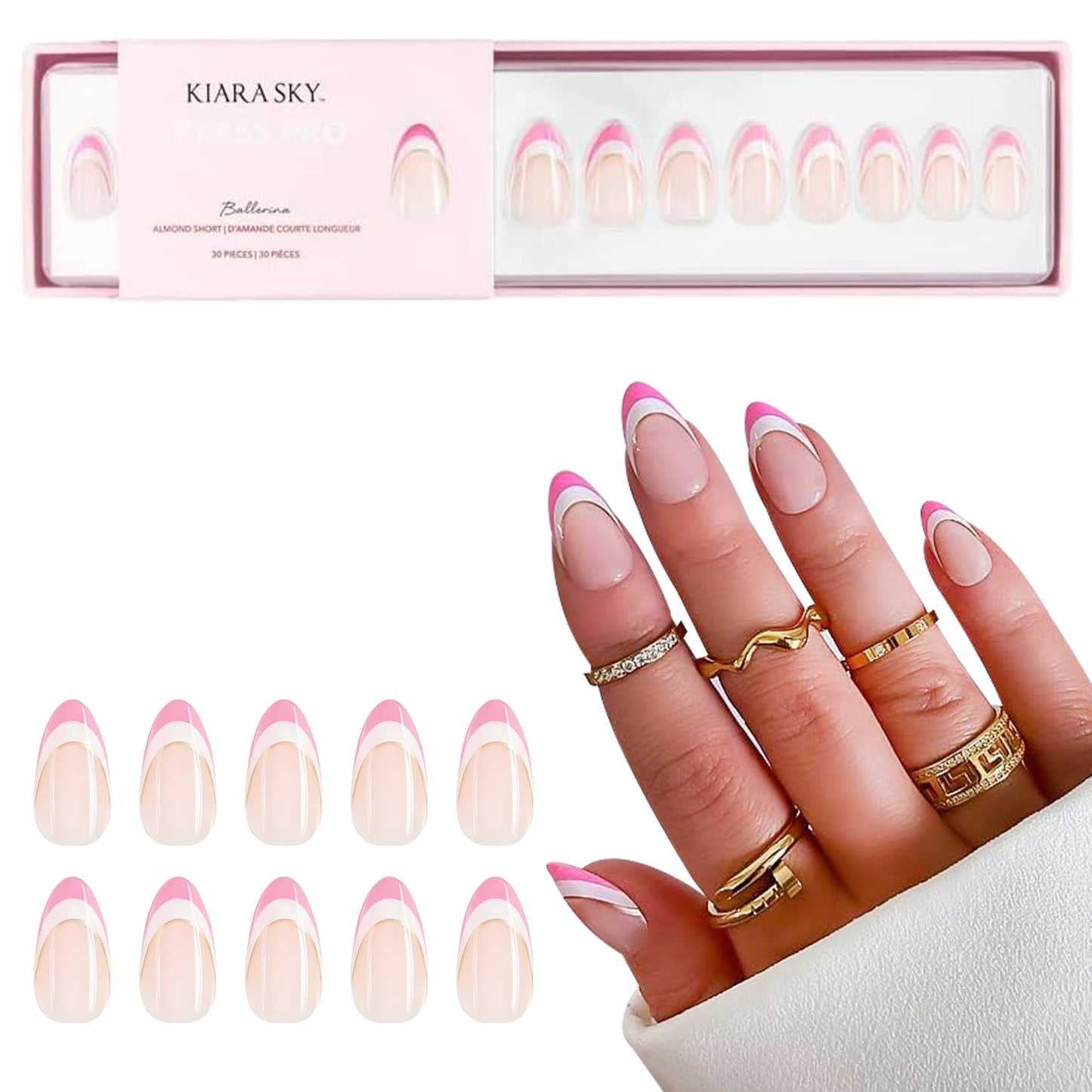 KIARA SKY PROFESSIONAL NAILS XPRESS PRO 100% ACRYLIC PRESS ON NAILS (Ballerina) Beauty & Personal Care KIARA SKY