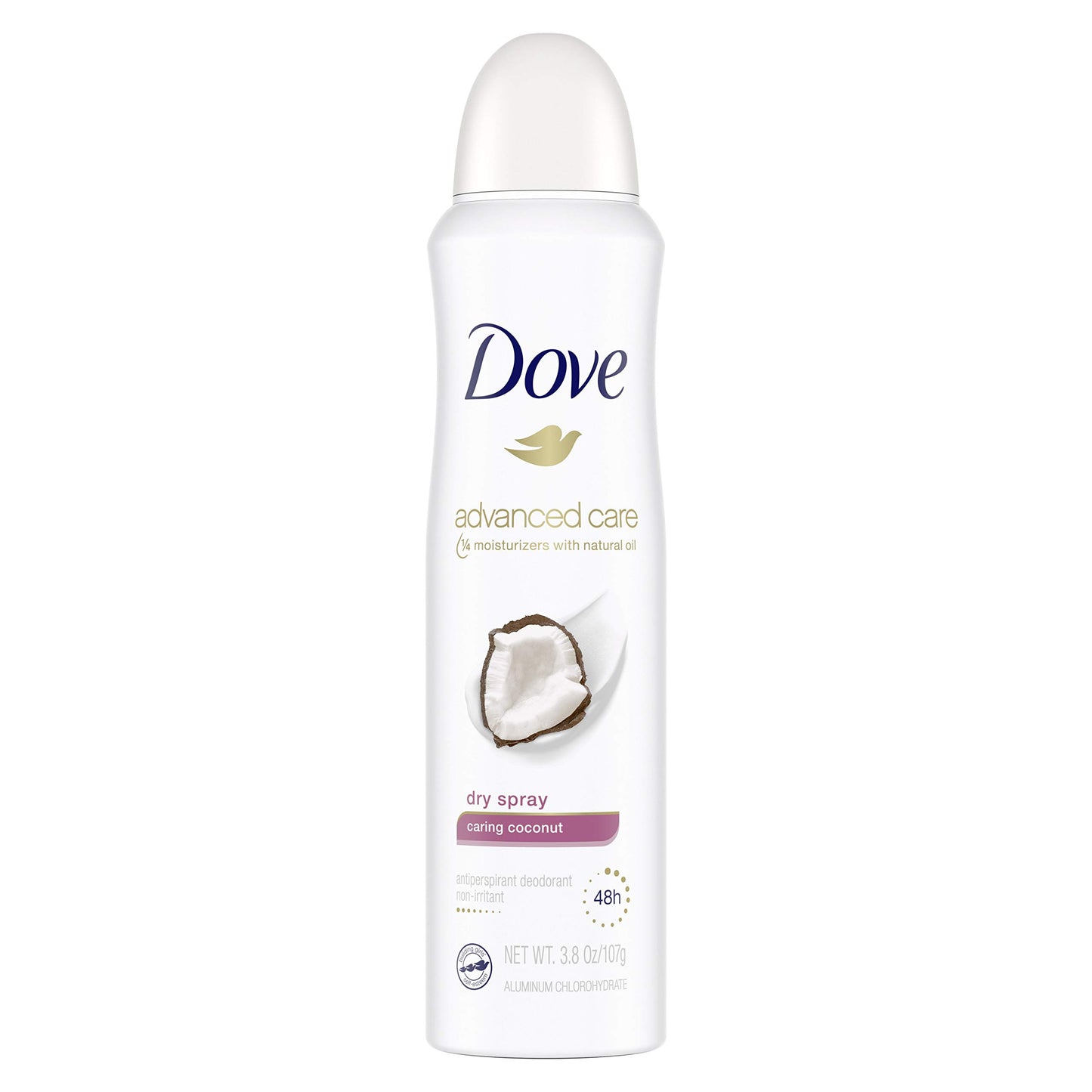 Dove Dry Spray Antiperspirant Deodorant, Caring Coconut, 3.8 Ounce
