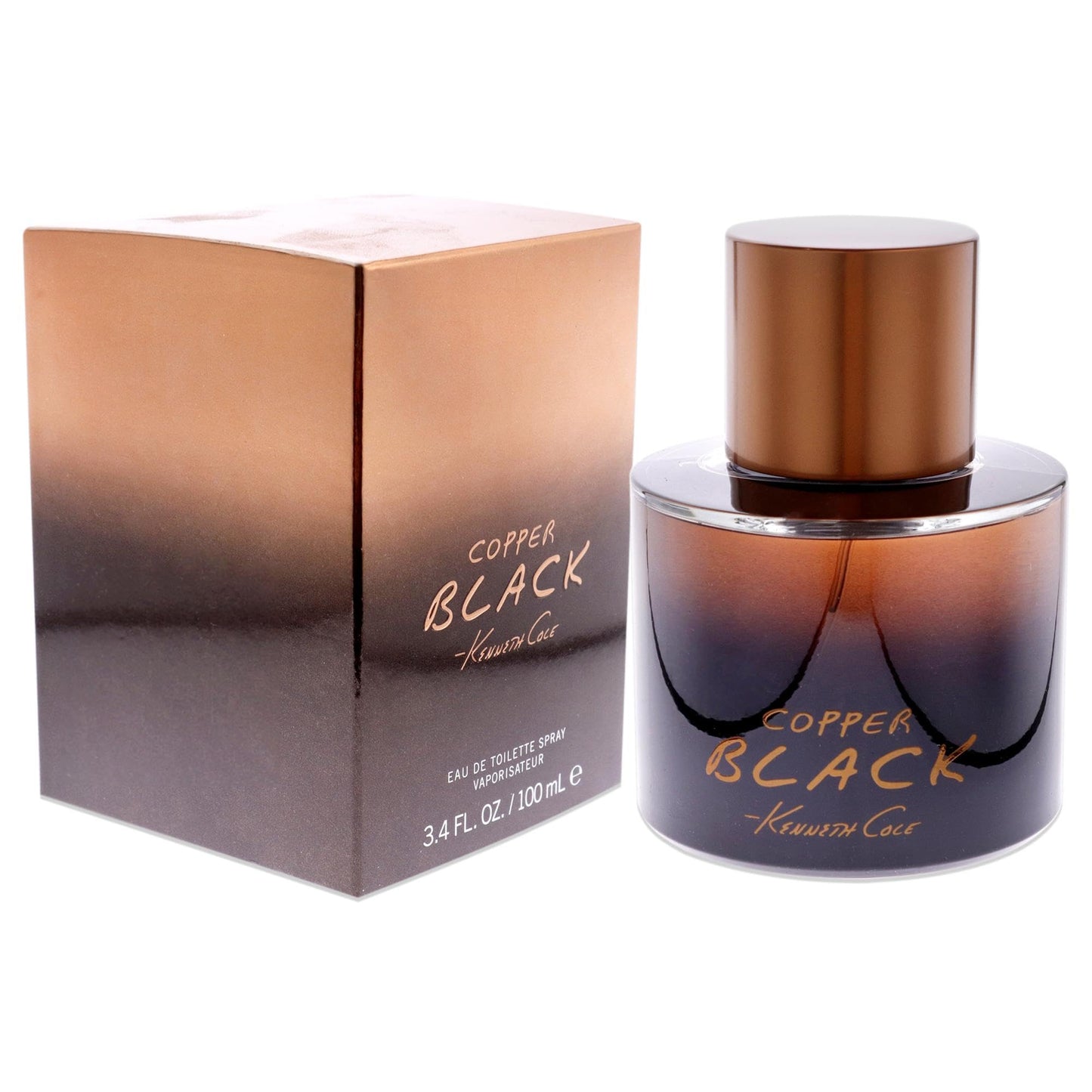 Kenneth Cole Copper Black Eau de Toilette Spray for Men, 3.4 Fl Oz