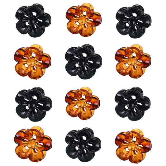 TOPYHL 12PCS Flower Shaped Small Hair Clips Claw Jaw Hair Clips Clamps Non-Slip Hair for Women Girls Hair Accessories