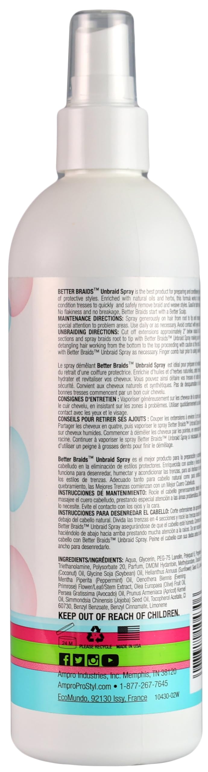 Better Braids Un-Braid Spray (Pack of 2)