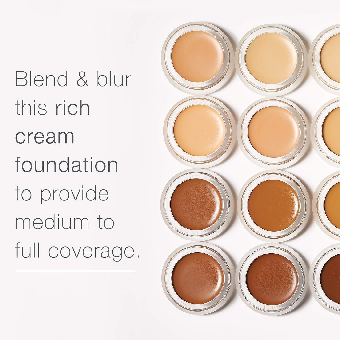 rms beauty UnCoverup Cream Foundation Hydrating Buildable Medium to Full Coverage with Natural Glow for All Skin Types, Clean Beauty, 18ml