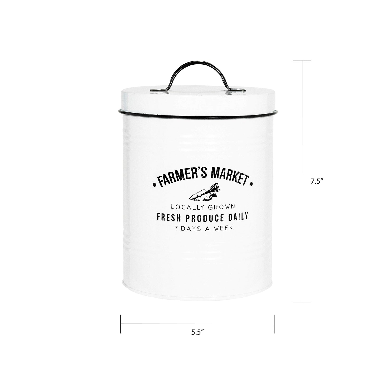 Amici Home Farmers Market Metal Canister | Dry Food Storage Container | Airtight Lid | 76 Ounce Capacity | Farmhouse Décor | Metal Canister…