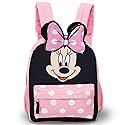 Disney Minnie Mouse Mini Backpack for Toddlers ~ Deluxe 12" Minnie Face Bag with 3D Ears and Bow (Minnie Mouse School Supplies Bundle)