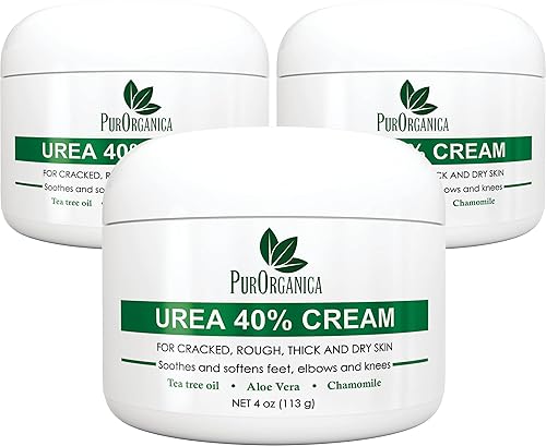 PurOrganica Urea 40% Foot Cream - Made in USA, Dermatologist Tested, Intensive Repair for Dry, Cracked Heels, Calluses & Rough Feet, Professional