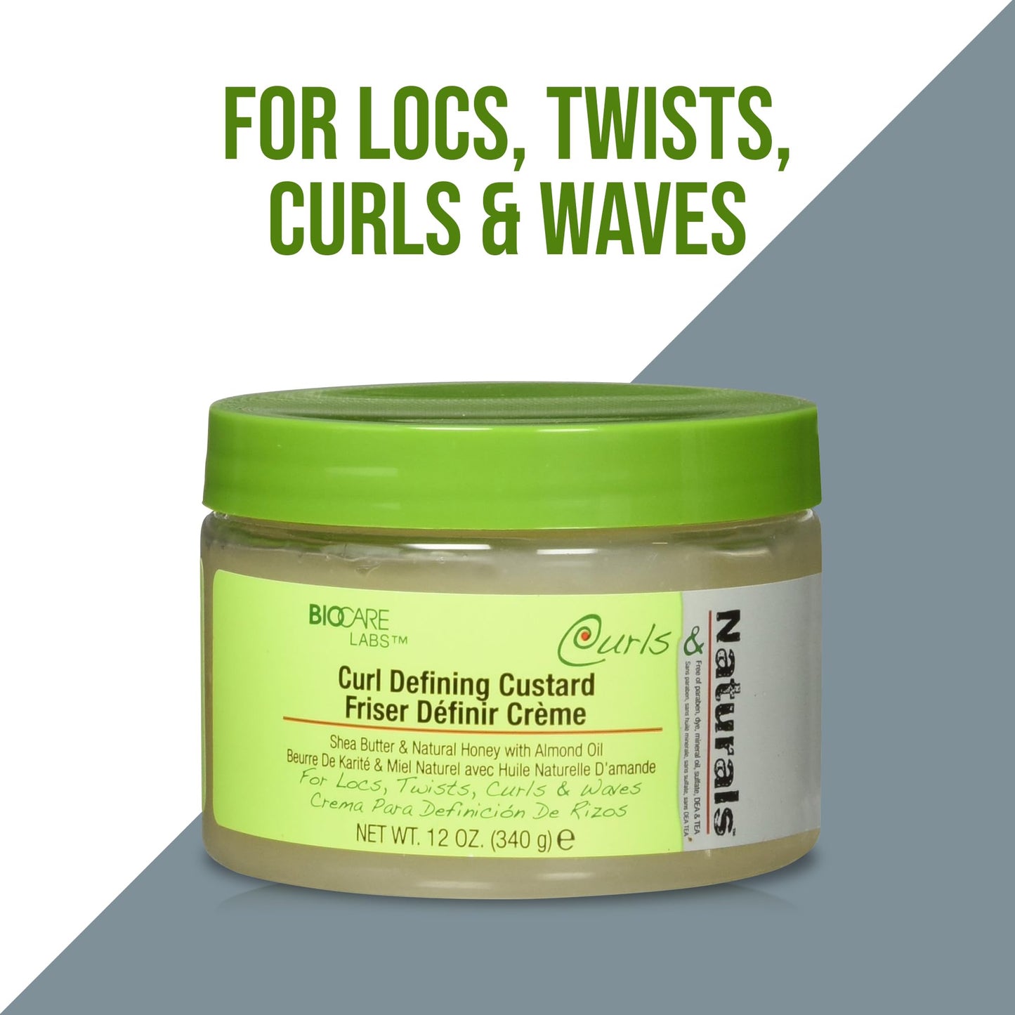 Curls & Naturals Curl Defining Custard- Styling Gel W/Shea Butter, Natural Honey, and Almond Oil - Smooths and Moisturizes Hair - Curl Enhancer