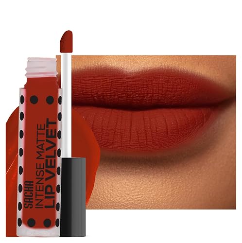 Sacha Cosmetics Intense Matte Lip Velvet Liquid Lipstick, Long-Lasting Velvet Matte Finish, 0.2 fl oz, Life Of D Party