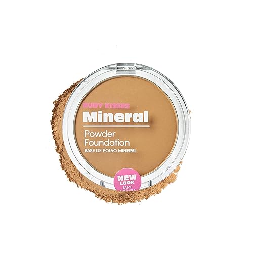 Ruby Kisses Mineral Pressed Powder Foundation, Medium to Full Coverage Natural Finish 0.35 Ounce (Golden Honey)