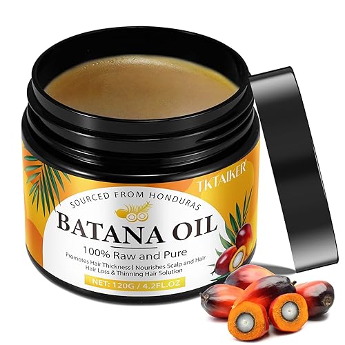 TKTALKER Raw Batana Oil for Hair Growth, 100% Pure, Dr. Sebi Batana Oil from Honduras, Organic, Unrefined, Prevents Hair Loss, Hair Care, Enhances