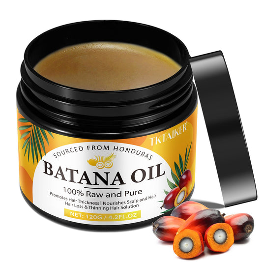 TKTALKER Raw Batana Oil for Hair Growth, 100% Pure, Dr. Sebi Batana Oil from Honduras, Organic, Unrefined, Prevents Hair Loss, Hair Care, Enhances