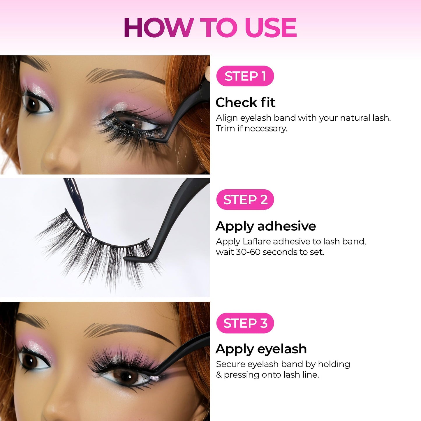 Laflare 3D NY Mink Eyelashes, 100% Real Mink Hair Lashes, Luxury Makeup, Natural, Light, Trendy, Variety, Reusable, Multi layered Real Mink Hair…