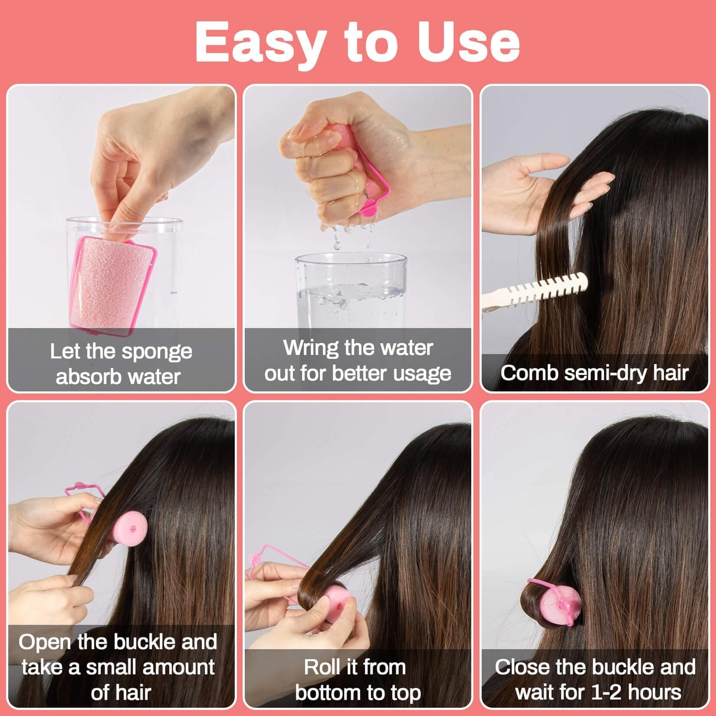 MAQIHAN 36PCS Foam Hair Rollers - Sponge Rollers for Heatless Hair Curler for Short/Long Curling Sleep rolos para cabello Jumbo Large Sponge Curlers Beauty and Personal Care MAQIHAN