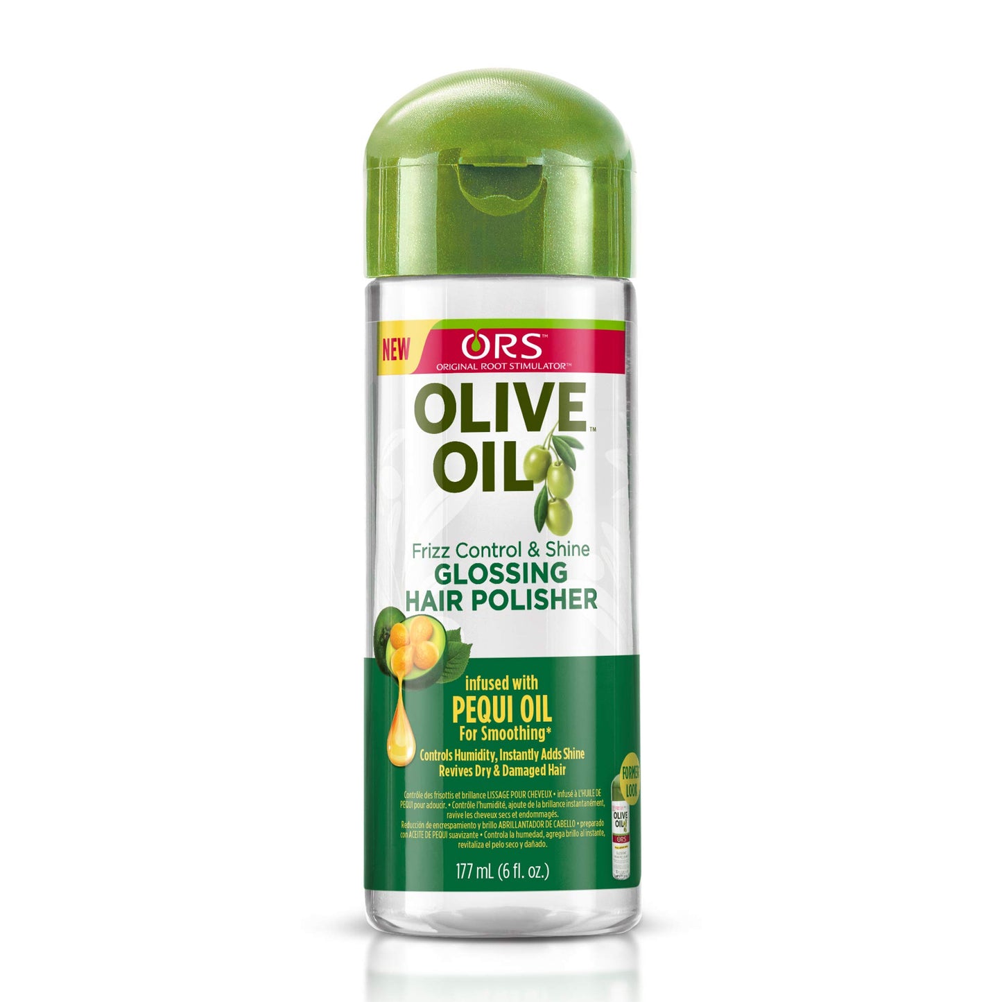 ORS Olive Oil Style & Shine Frizz Control & Shine Glossing Hair Polisher, infused with Pequi Oil for Smoothing (6.0 oz)