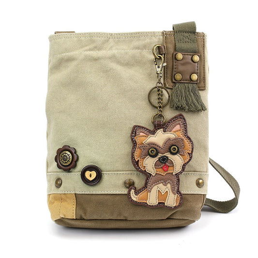 CHALA Womens' Canvas Patch Crossbody Handbag Sea Turtle with Baby - Sand