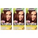Garnier Nutrisse Nourishing Hair Color Creme, 53 Medium Golden Brown (Chestnut), 3 Count